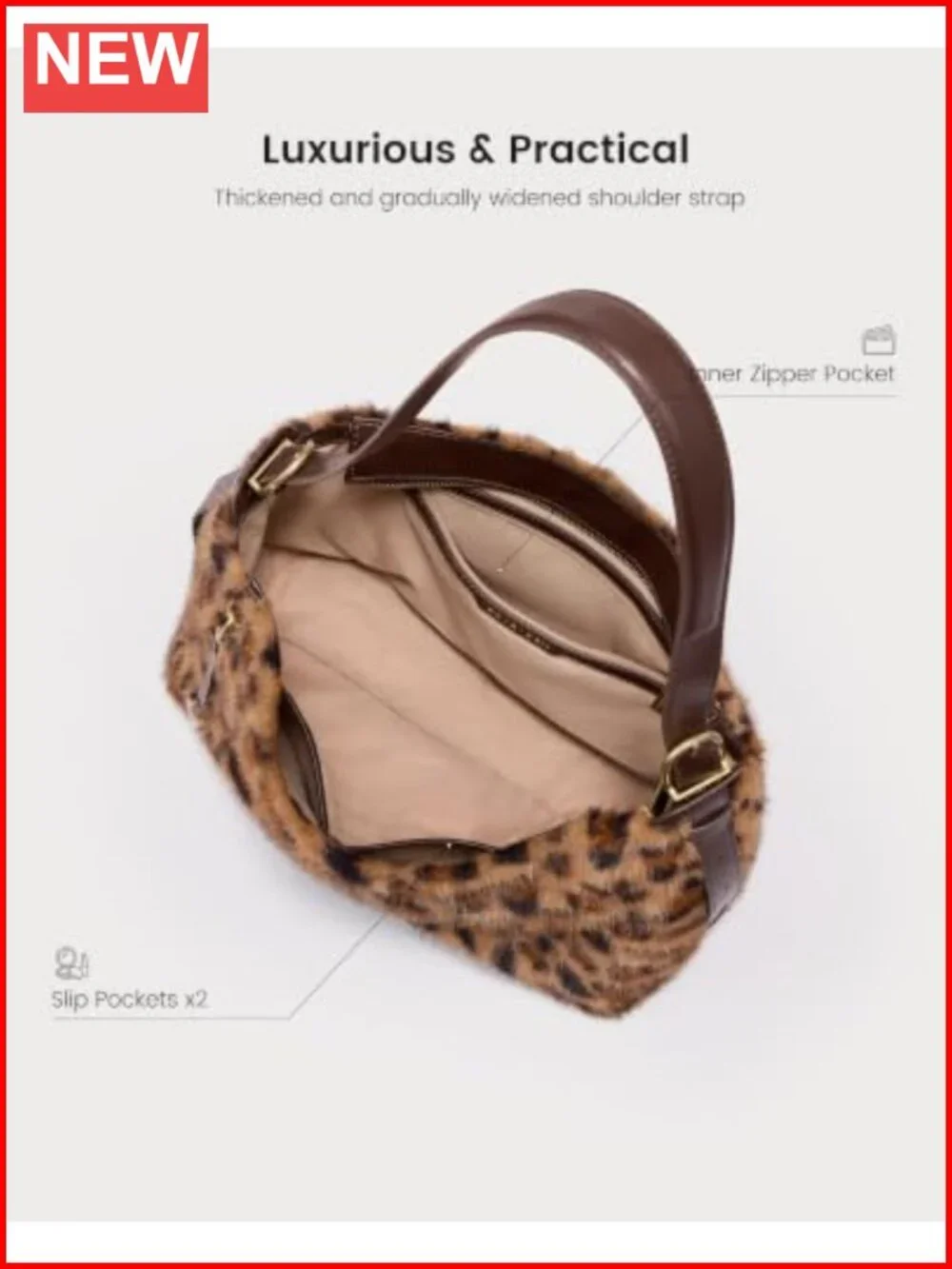 Faux Leather Hobo Bag Adjustable Strap Tote Handbag Women
